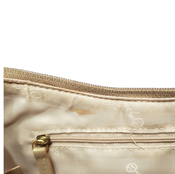 Vintage Fossil Shoulder PurseGold Genuine Leather Metallic 1954 - Picture 5 of 8